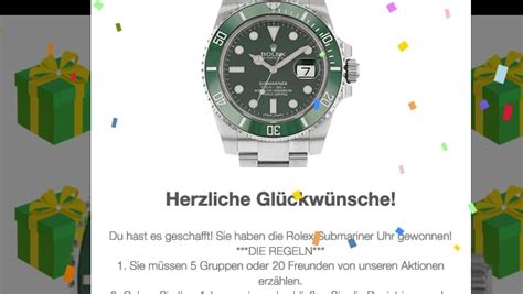 rolex gewinnspiel whatsapp 2021|A new WhatsApp scam uses luxury Rolex as a hook .